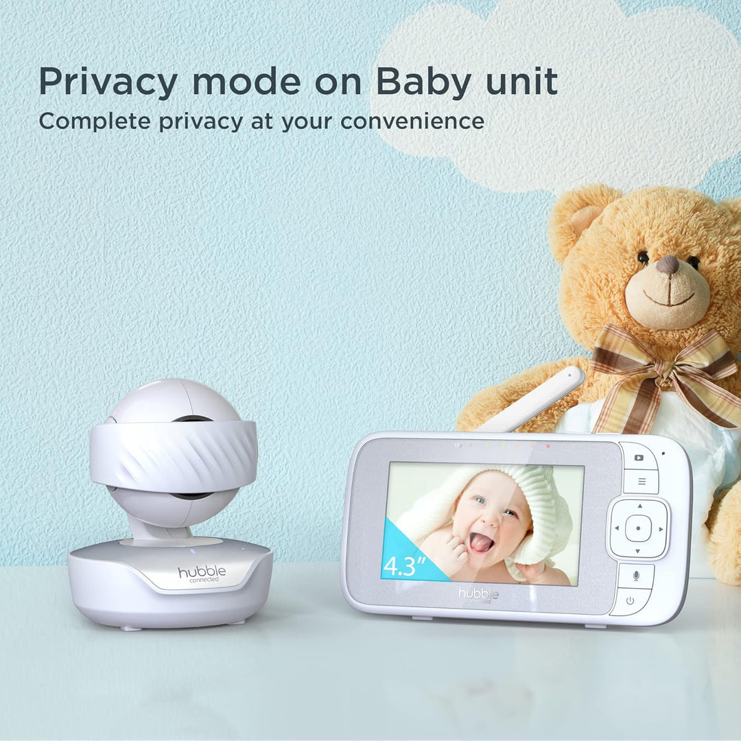 Hubble View Select 4,3" Babyphone mit Kamera, Fernschwenk-Neige-Zoom-Funktion, 2-Wege-Kommunikation,
