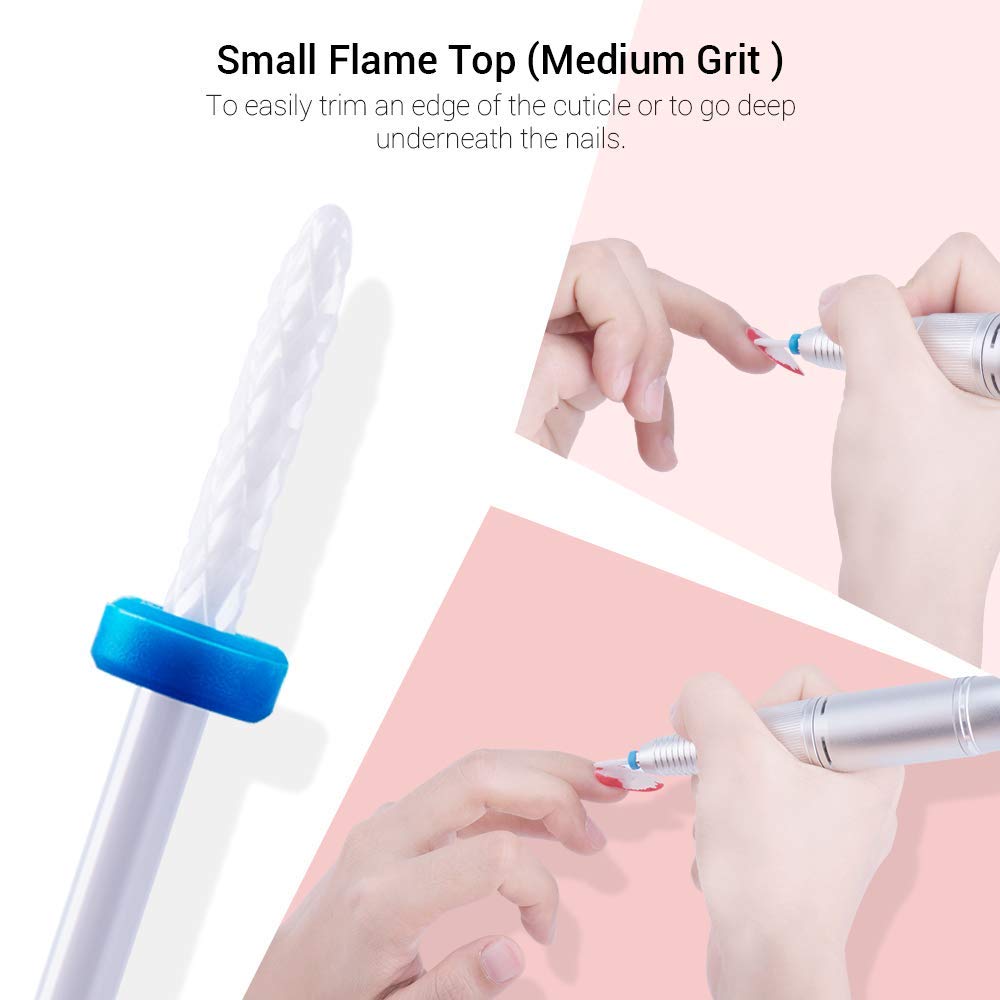 MelodySusie 7x Premium Keramik Bits Set Professioneller Schleifkörper Schleifkopf Nagelfräser Aufsät