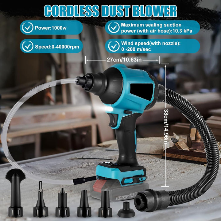 Akku-Gebläse für Makita 18V, Laubbläser Akku 18V, Schnurlos Akku Laubbläser für Rasenpflege, Laubbla