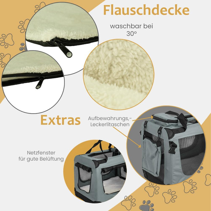 Faltbare Hundebox Transporttasche Transportbox Auto für Katze Hunde Grosse Kleine Box Bag Bed Decke
