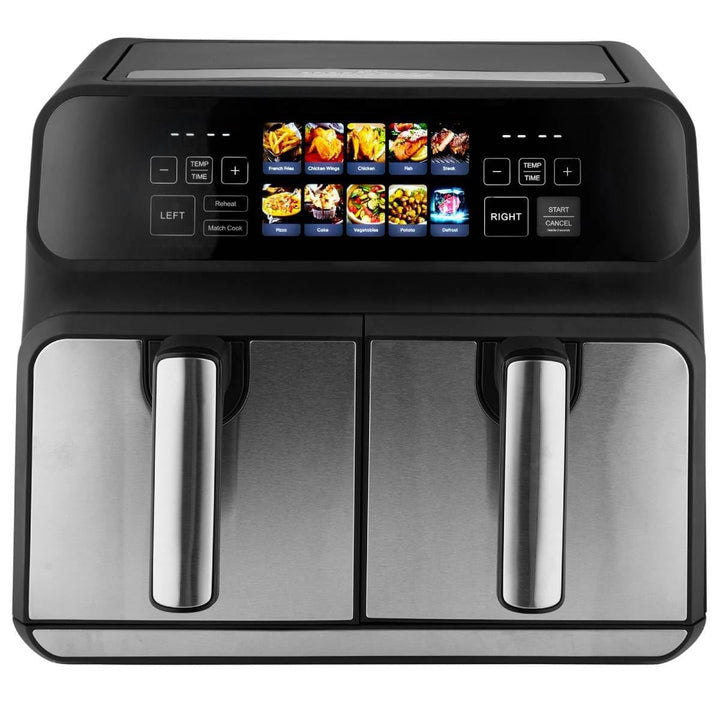 ProfiCook® Heissluftfritteuse 2 Kammern | 8L Heissluftfritteuse Doppelkammer | kein Öl oder Fett | A