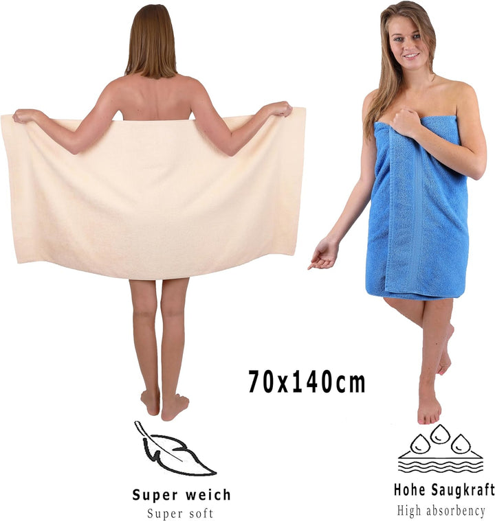 Betz 10-TLG. Handtuch-Set Premium 100% Baumwolle 2 Duschtücher 4 Handtücher 2 Gästetücher 2 Waschhan