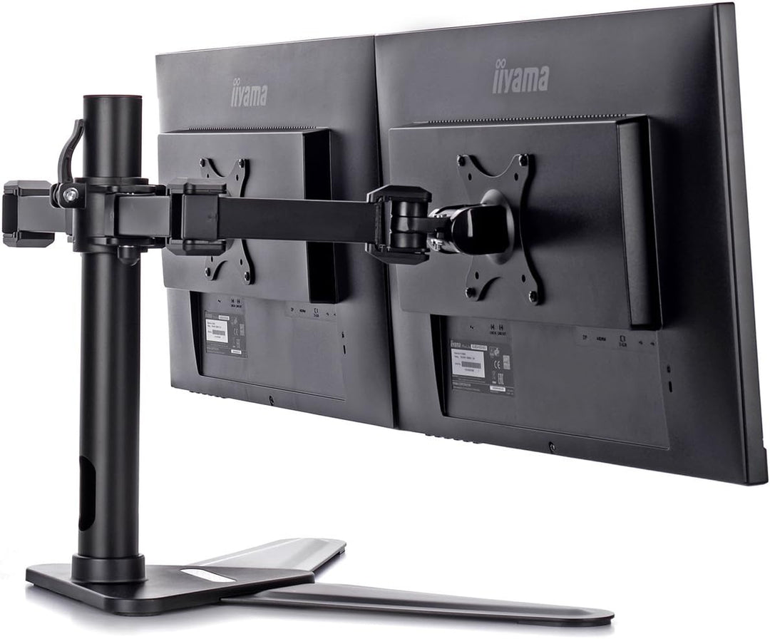 iiyama DS1002D-B1 Standfuss duale Monitorhalterung (für Displays bis 30 Zoll und maximal 10kg / Moni