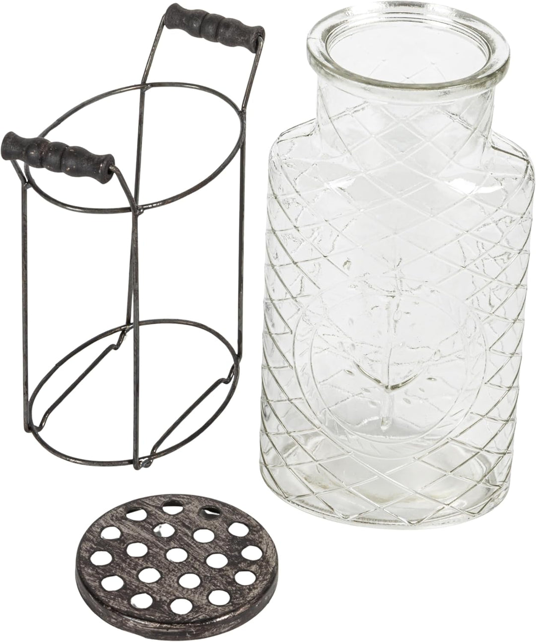 Creative beeinflusst de3875 Glas und Metall Vase, 26,7 cm, L