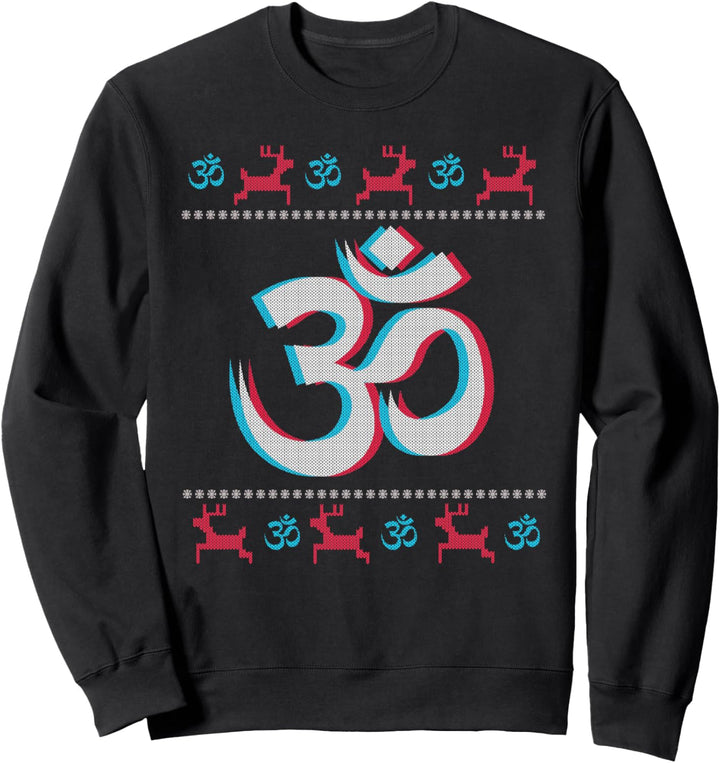 Om Psytrance Goa Psychedelic Ugly Christmas Sweatshirt
