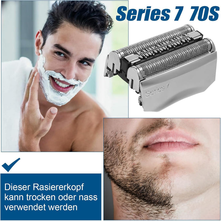 70S Series 7 Ersatzscherköpfe, kompatibel mit Braun S7 Ersatzkopf Nass und Trocken, 70s Klingen für