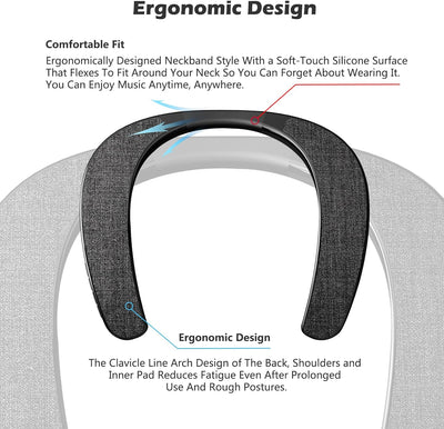 Nackenlautsprecher, Nackenbügel, Bluetooth-Lautsprecher, kabellos, tragbarer Bluetooth-Lautsprecher