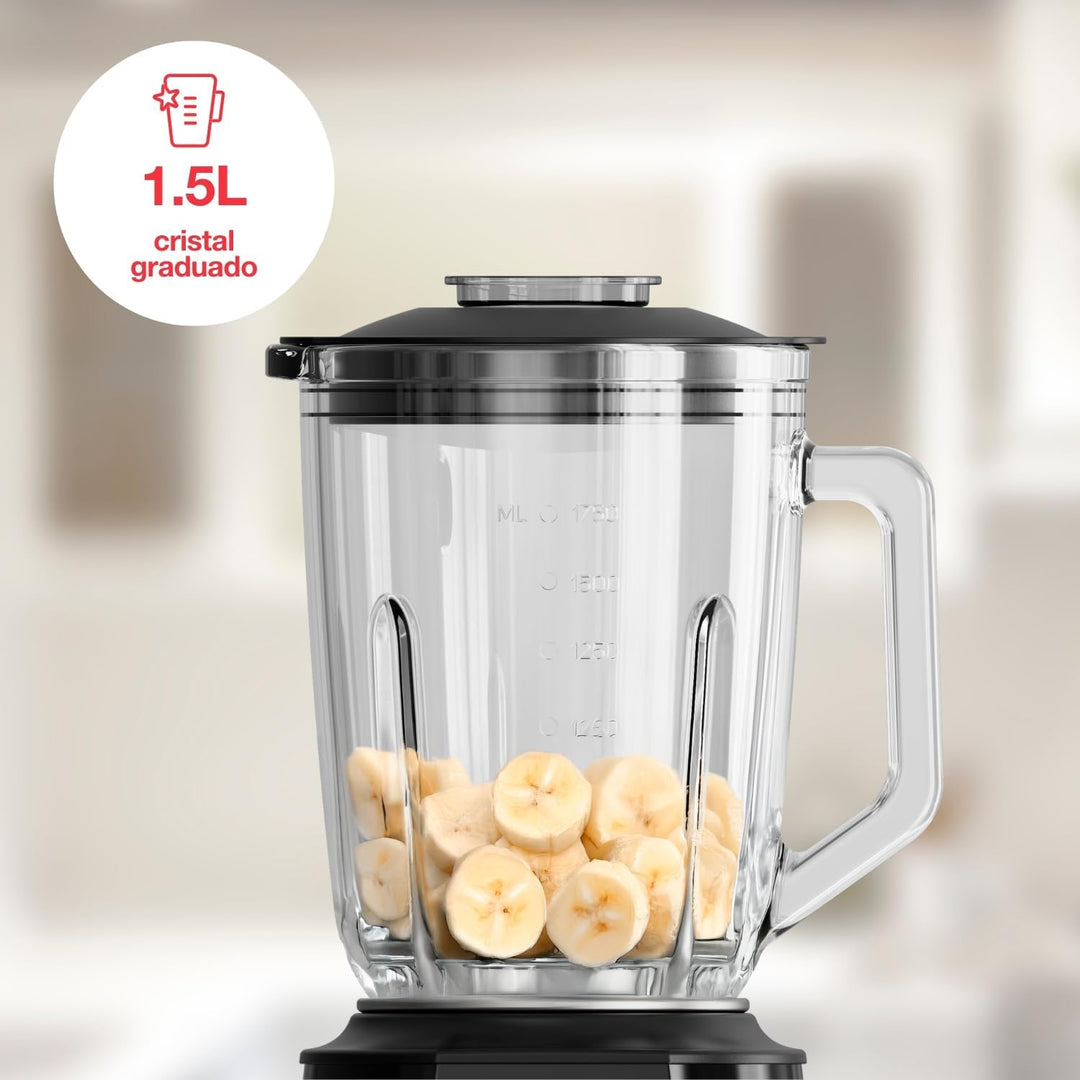 Solac Standmixer, 1500 W Schwarz 1500w | 1,5 l., Schwarz 1500w | 1,5 l.