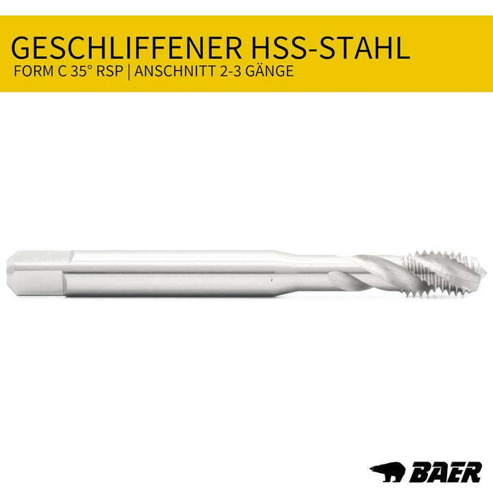 BAER Gewindeschneider Set HSSG: Maschinengewindebohrer Sackloch, Kernlochbohrer: M 3 - M 12 - Gewind