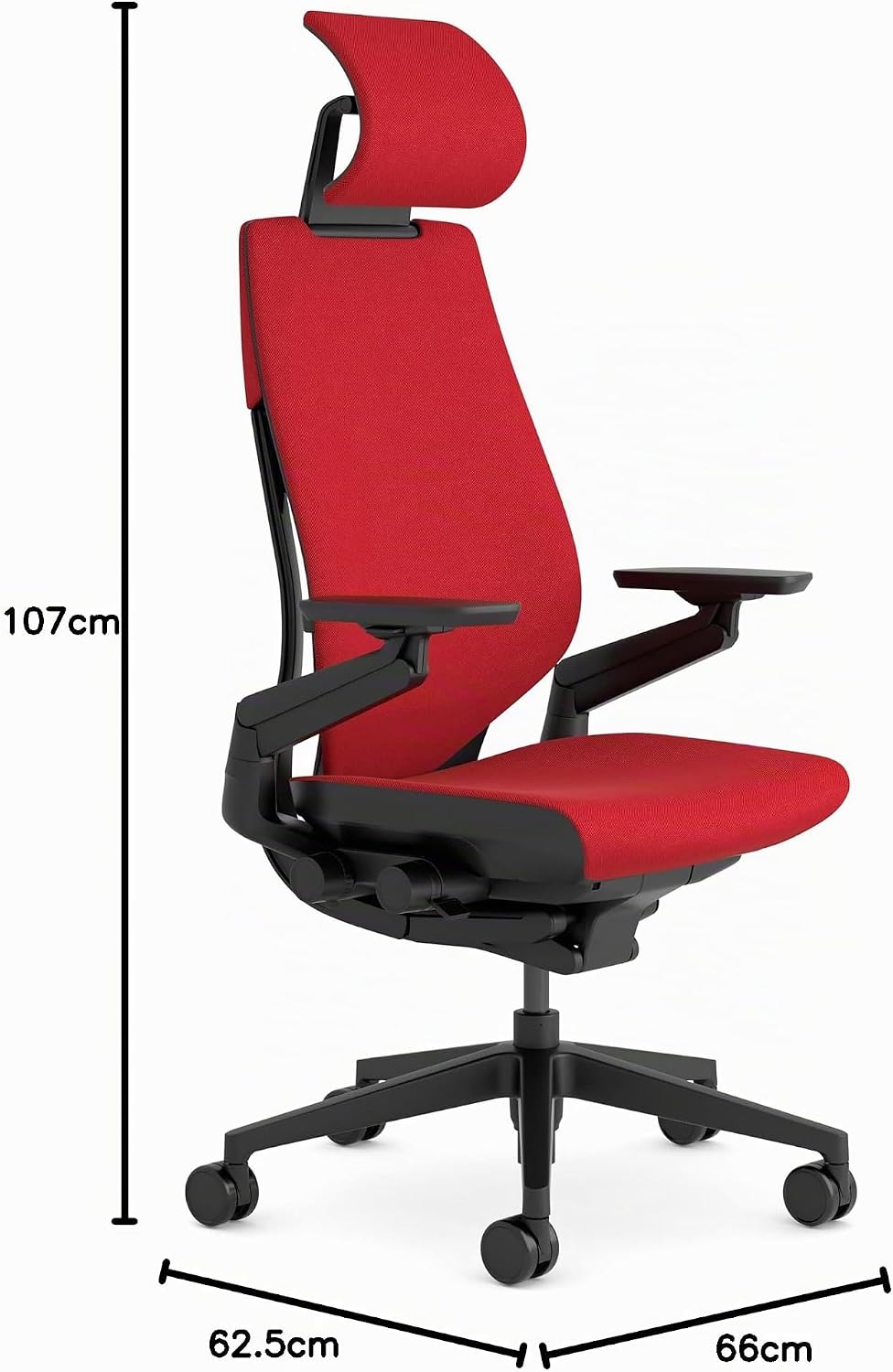 Steelcase Gesture Ergonomischer Bürostuhl mit 360° Armlehnen, 3D-Live Back Lumbalstütze, anpassbarer