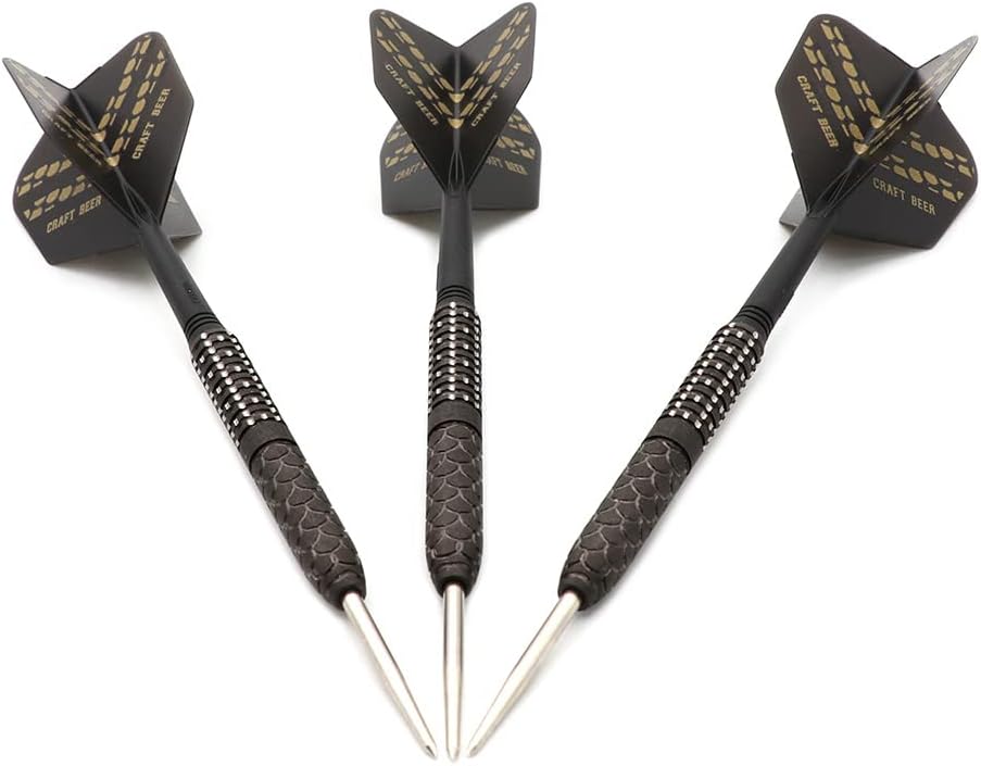 CUESOUL Steel Tip 90% Tungsten Dart Set mit Ölfarbe Finish und ROST Flights 23g CRAFT BIER-1, 23g CR