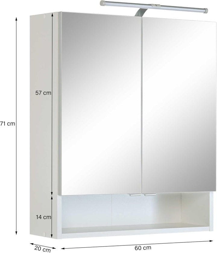 Ricca Toilettenschrank, 60 cm, 2 Türen, Weiss