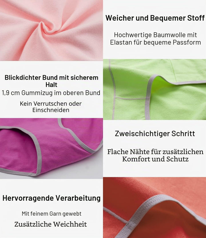 wirarpa Unterhosen Damen Midi Taille Slip Baumwolle Bequeme Unterwäsche Mehrpack S Mehrfarbig-2113f6