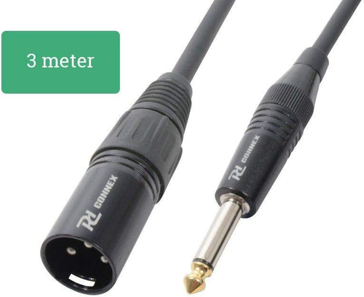 PD Connex Signalkabel Audiokabel XLR Stecker - 6,3 mm Klinke Mono - 3 Meter, 3 Meter