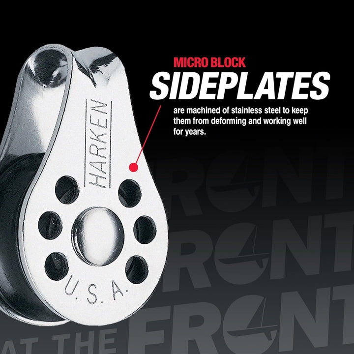 HARKEN 22 mm Fiddle Micro Block mit V-Jam Becket [245] 22mm Sheave Geige mit Becket und Klampe, 22mm