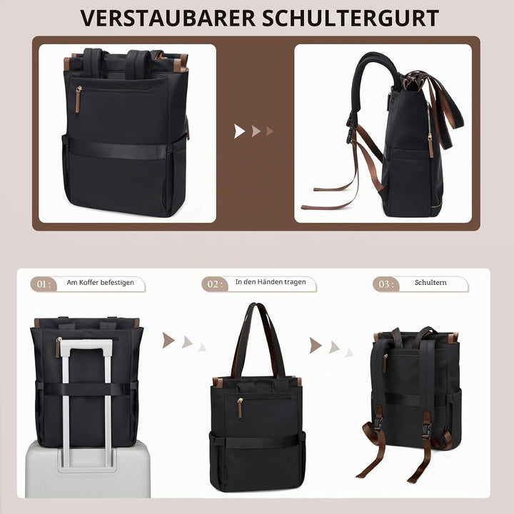GOLF SUPAGS Convertible Laptop-Rucksack für Frauen Casual Daypack Notebook Tote Bag für Arbeit Hochs