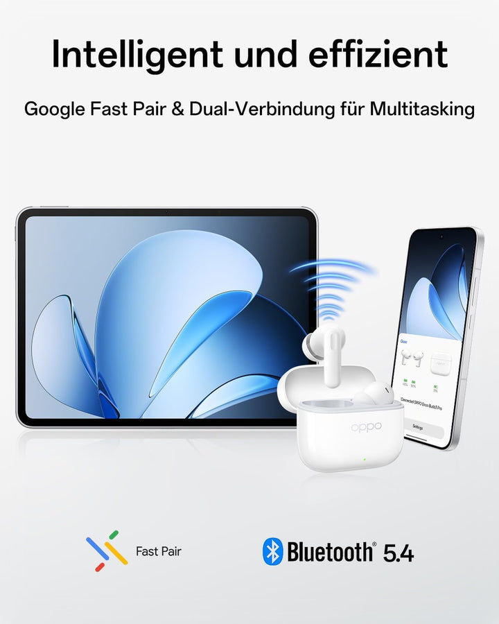 OPPO Enco Buds3 Pro True Wireless Ohrhörer, Bluetooth 5.4 Stereo In-Ear-Headset, Klare Gesangswieder