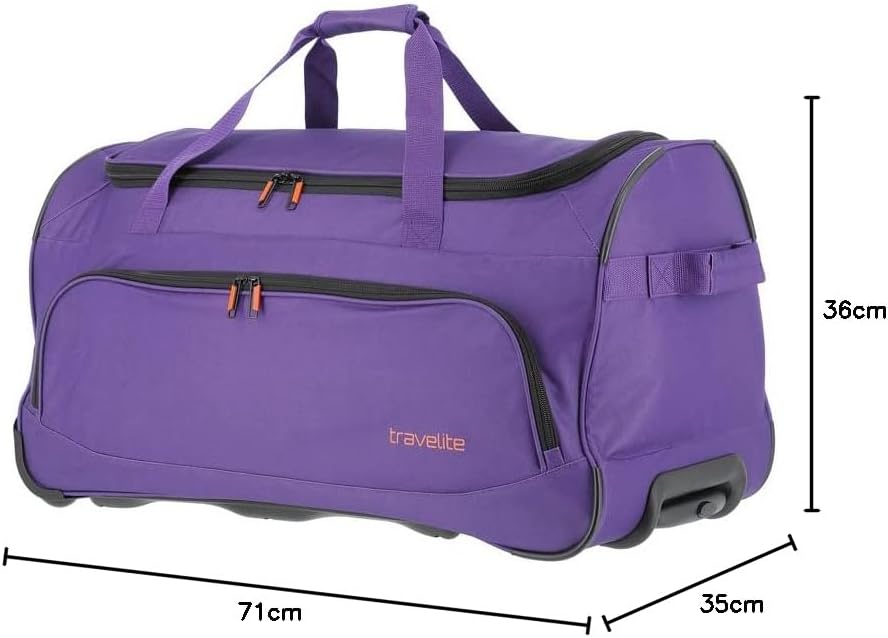 travelite 2-Rad Trolley Reisetasche Grösse L, Gepäck Serie BASICS FRESH: Weichgepäck Reisetasche mit