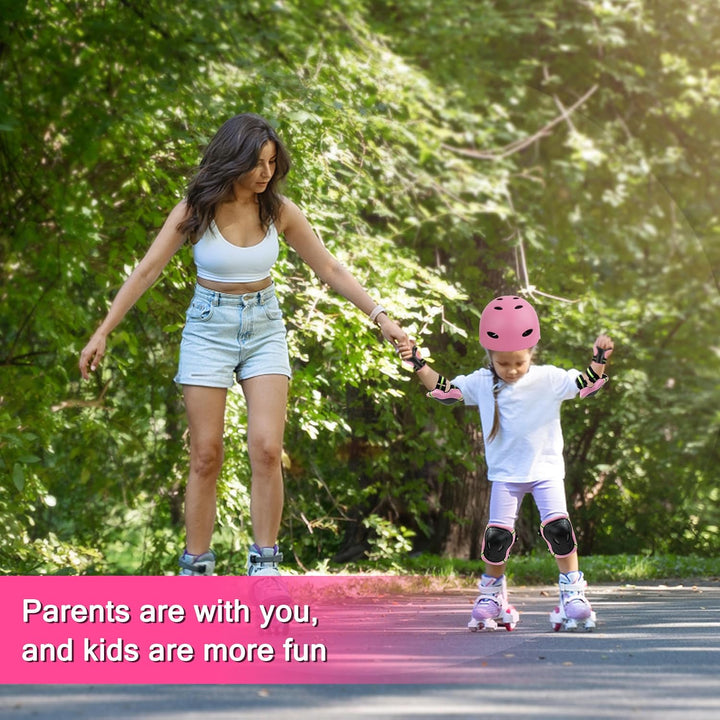FAYITING Kinder-Schutzausrüstung, 7-in-1-Helm-Set, Knie Handgelenk und Ellbogenschützer für Skateboa