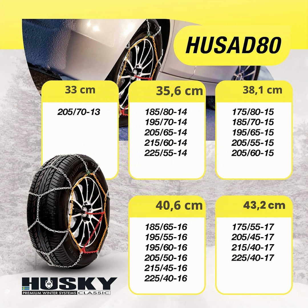 Sumex HUSAD80 KN80 Husky Advance Schneeketten 9 mm, HUSAD80