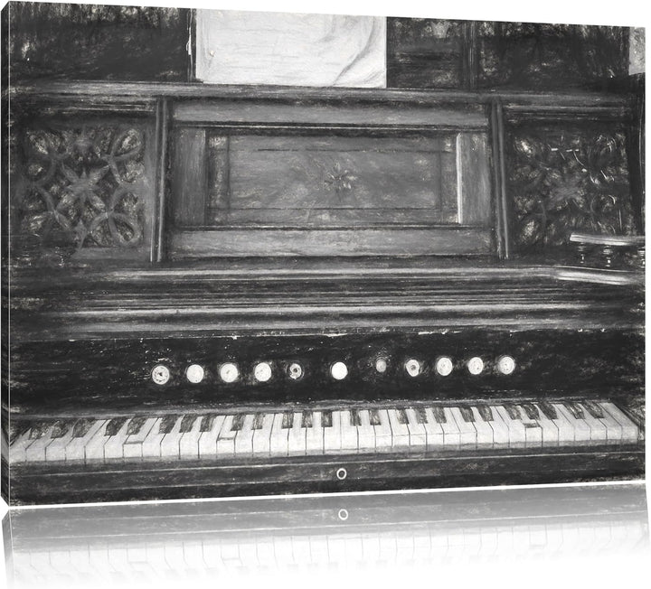 Pixxprint altes Klavier als Leinwandbild/Grösse: 100x70 cm/Wandbild/Kunstdruck/fertig bespannt, 100x