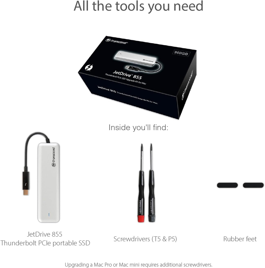 Transcend 960GB Highspeed JetDrive Thunderbolt PCIe™ Gen3 x4 Portable SSD Speichererweiterung für Ma