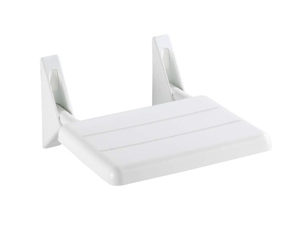 WENKO 17937100 Duschklappsitz Secura - 120 kg Tragkraft, Kunststoff - Polypropylen, 32 x 19 x 36 cm,