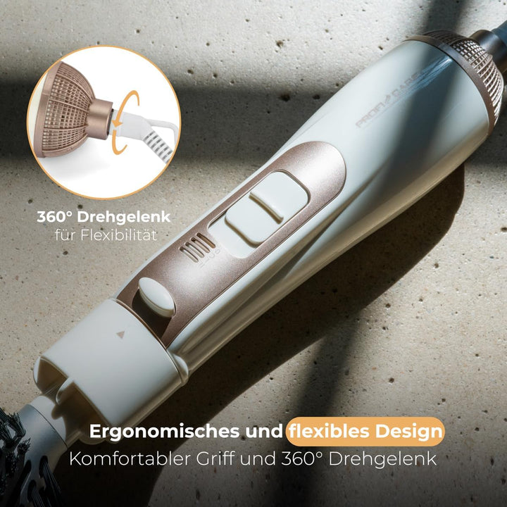 ProfiCare® Lockenbürste | Warmluft-Lockenbürste | 2 wechselbare Bürstenaufsätze | 2 Temperatur-/Leis