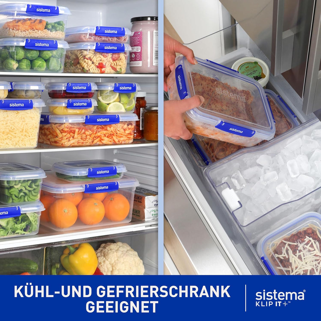 Sistema KLIP IT PLUS auslaufsichere Vorratsdosen | 2 x 1L & 2,2 L | luftdichte und stapelbare & inei