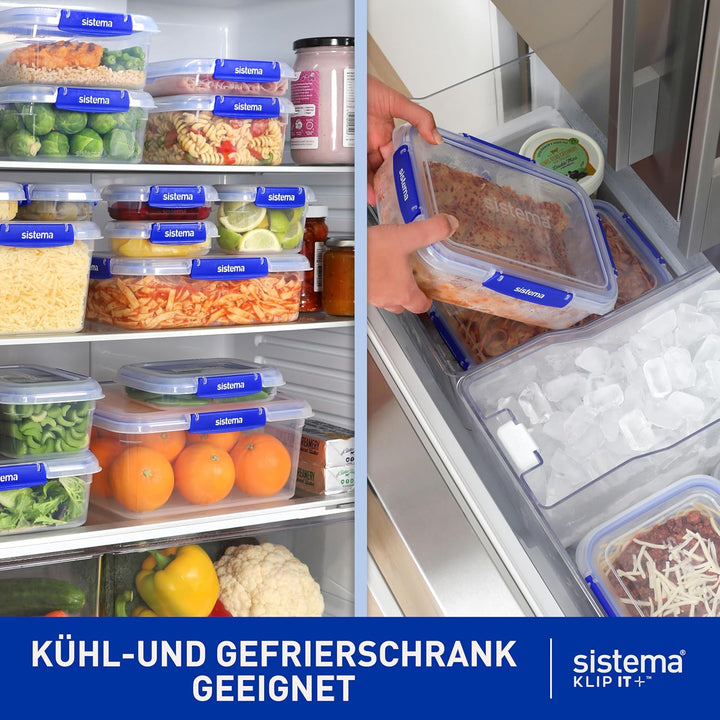 Sistema KLIP IT PLUS auslaufsichere Vorratsdosen | 2 x 1L & 2,2 L | luftdichte und stapelbare & inei