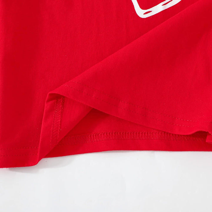 Mädchen Langarmshirt Baumwolle Herz Oberteile Rundhals Bluse Kinder Valentinstag Langarm Shirt Kleid