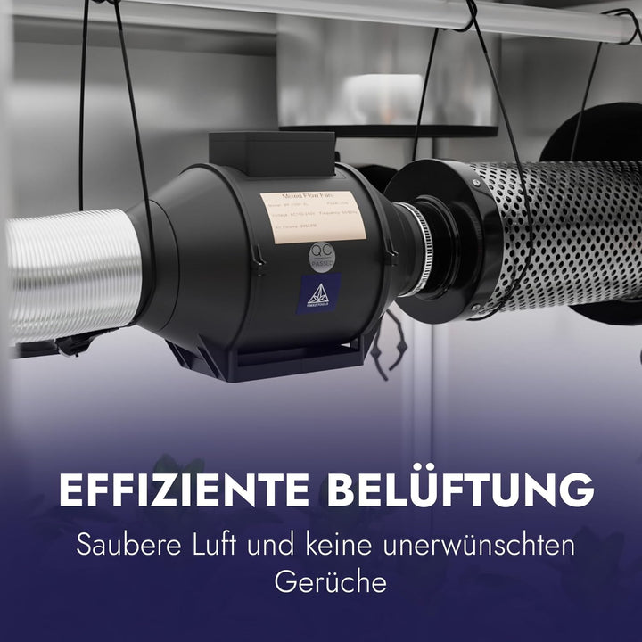Treez Tools Grow Abluft Set 100mm Belüftungsset für Growzelt Aktivkohlefilter