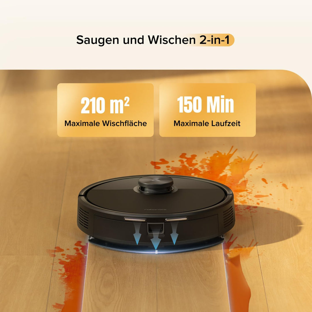 roborock Q7 M5-Set Saugroboter mit Wischfunktion, 10.000Pa Saugkraft, Dual Anti-Tangle-System, 150Mi
