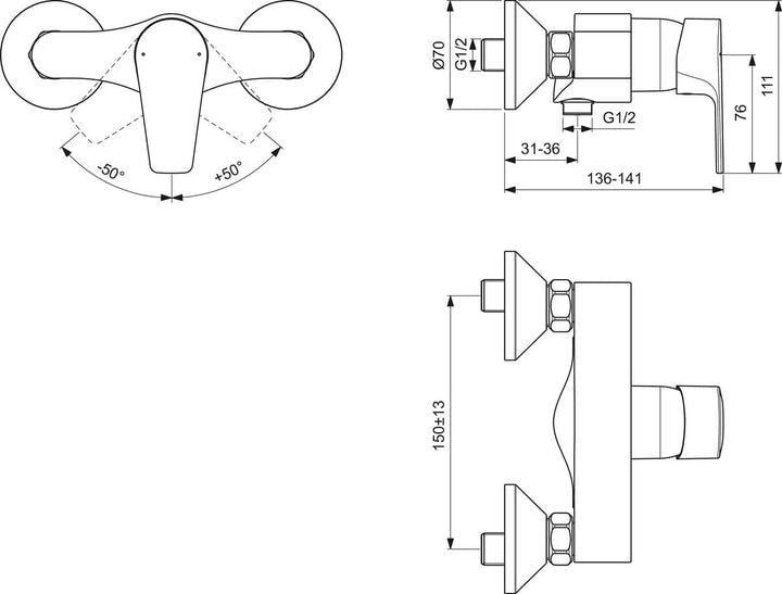 Ideal Standard BC493AA Cerafine D Brausearmatur Aufputz Aufputz