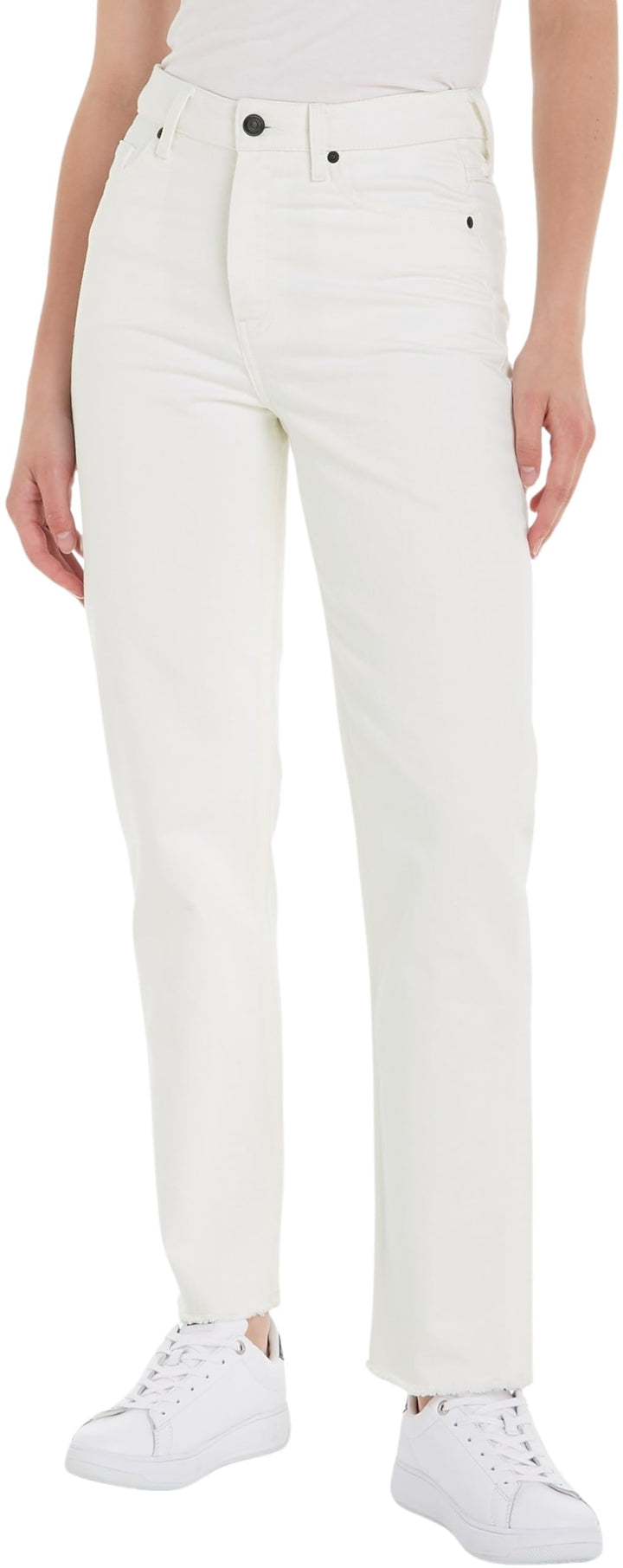 Tommy Hilfiger Damen Classic Straight Hw A Ecru Denim-Hose 30W / 32L Ecru, 30W / 32L Ecru