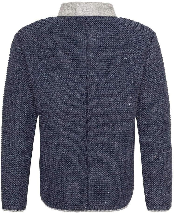 Isar-Trachten Jungen Kinder Strick-Jacke Jeansblau grau, Jeans, 110