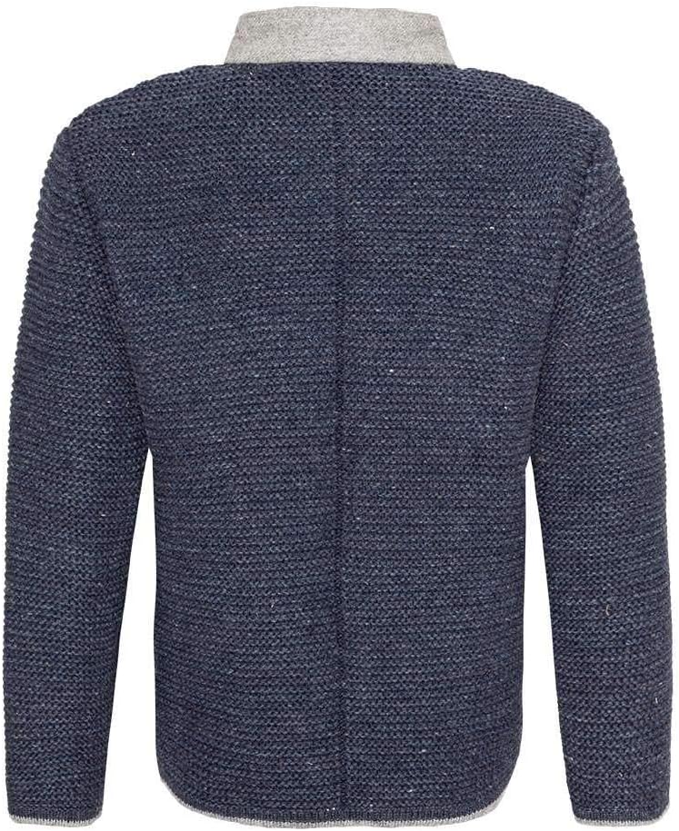 Isar-Trachten Jungen Kinder Strick-Jacke Jeansblau grau, Jeans, 104