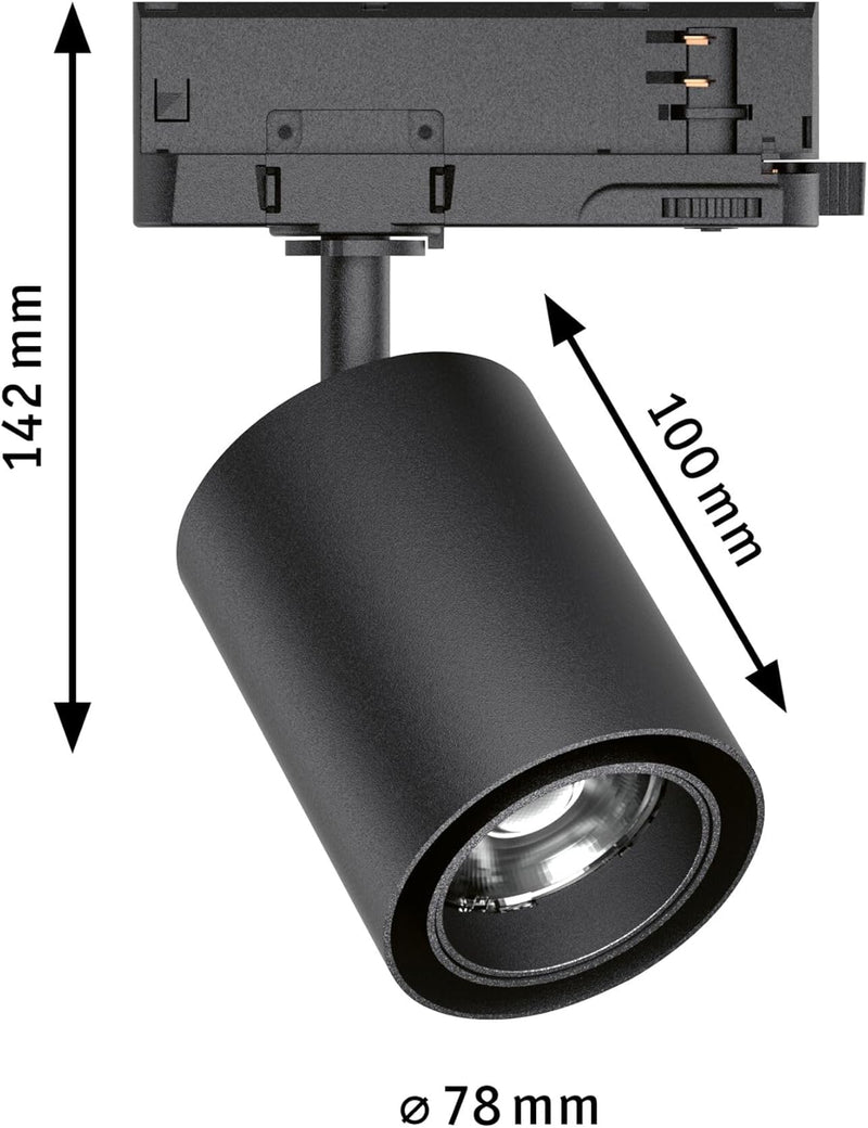 Paulmann Kratos LED-Schienenstrahler ProRail3 9W LED Schwarz