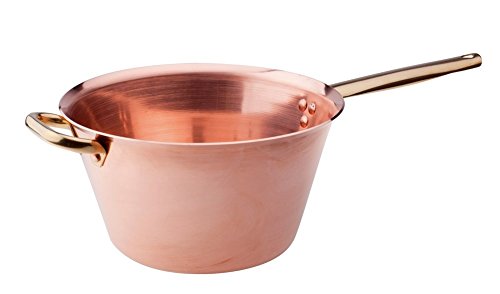 Pentole Agnelli ALCU16518 Glatter Kupferkessel für Polenta ohne Verzinnen mit Rohrrohr und Messinggr