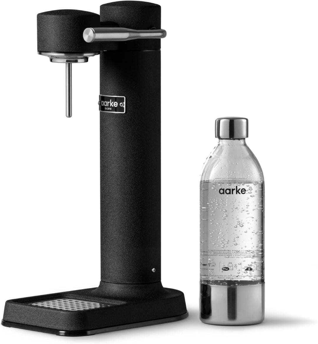Aarke Carbonator 3, Premium Wassersprudler aus Edelstahl mit Aarke Flasche & 2er-Pack PET-Flaschen f