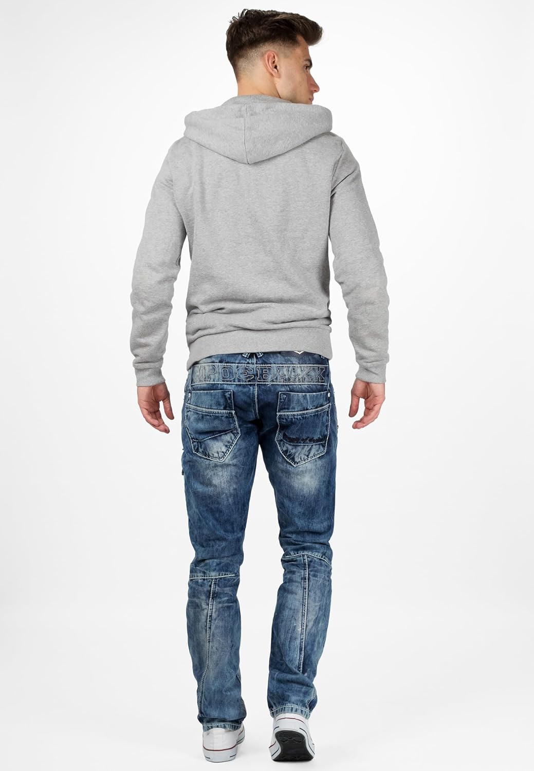 Cipo & Baxx Herren Jeans – Stylische Regular-Fit Denim mit Stone-Washed-Design, Used-Look & markante