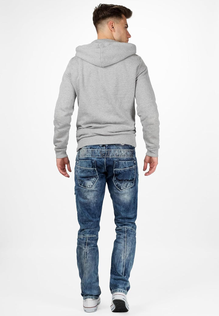 Cipo & Baxx Herren Jeans – Stylische Regular-Fit Denim mit Stone-Washed-Design, Used-Look & markante
