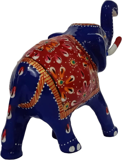 Purpledip enamelled metallic showpiece elephant. Indian gift ideas (10470)