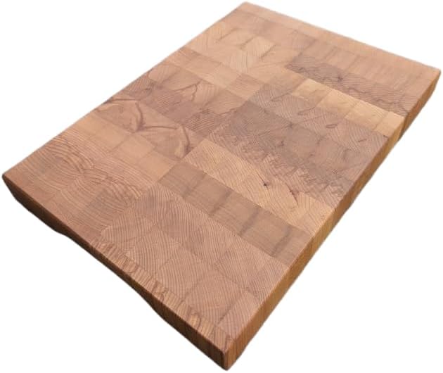 Cuisine Romefort | Hackblock aus Thermobuche Stirnholz | Massives Schneidebrett mit Griffen | Holz G