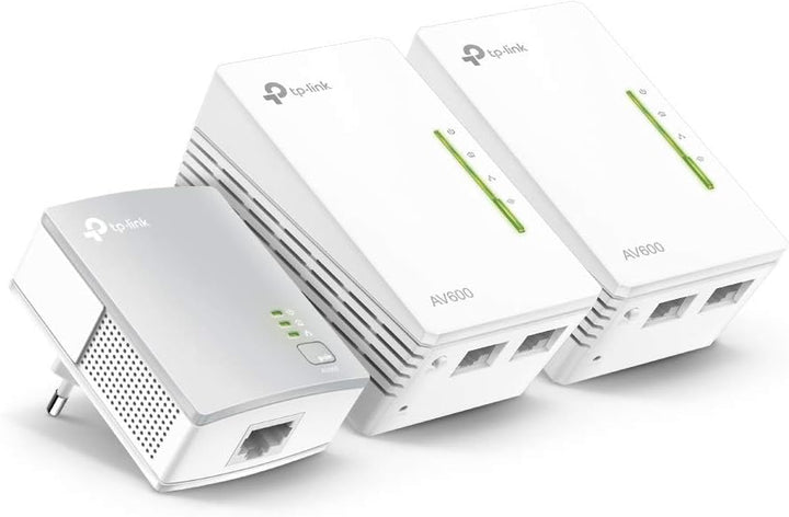 TP-Link WLAN Powerline Adapter Triple Set TL-WPA4220T KIT(600Mbit/s, WLAN 300Mbit/s, Wi-Fi Clone, Fa