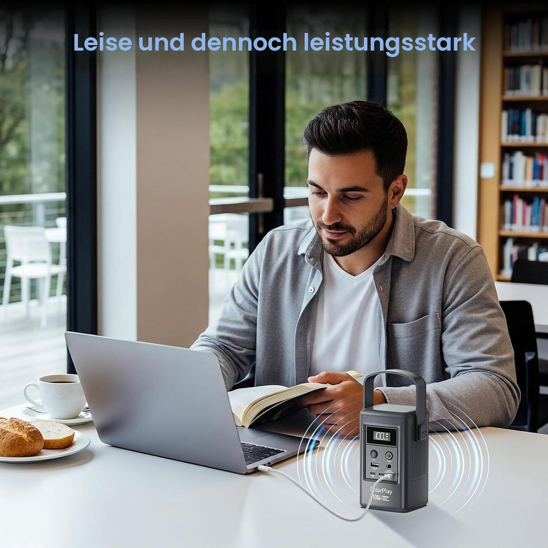 SOLARPLAY 25000mAh Power Bank, 92.5Wh Tragbares Ladegerät, 100W Power Bank Schnellladung für Männer