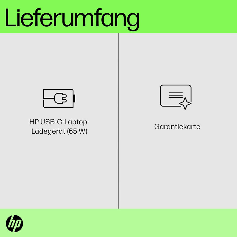 HP USB-C Ladekabel für Laptops, Tablets & Smartphones, 65W, 180 cm Kabellänge, schwarz 65W USB-C Lad
