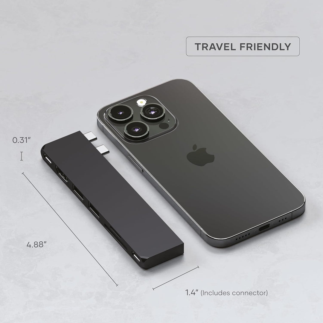 SATECHI 7-in-1 USB4 Pro Slim USB-C Hub mit bis zu 6K@60Hz, 100W PD Ladefunktion, schneller Datenüber
