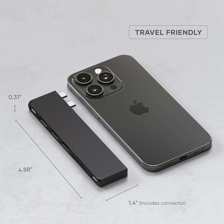 SATECHI 7-in-1 USB4 Pro Slim USB-C Hub mit bis zu 6K@60Hz, 100W PD Ladefunktion, schneller Datenüber