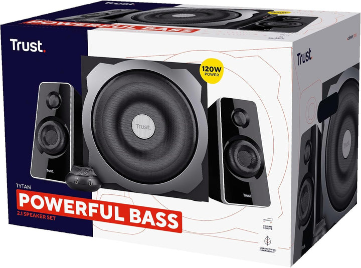 Trust Tytan 2.1 Speaker Set - PC luidspreker met subwoofer, 120 Watt, zwart